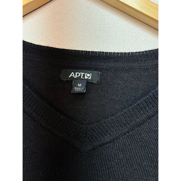 Apt. 9 Mens Merino Wool Preppy Office Pullover Sweater Size Medium Black - Picture 3 of 11